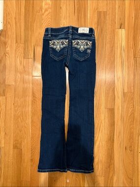 -Signature Dark Blue Embellished Back-Pocket Women's Jeans